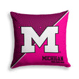 Pixsona Michigan Wolverines Pink Implosion Throw Pillow | Personalized | Custom