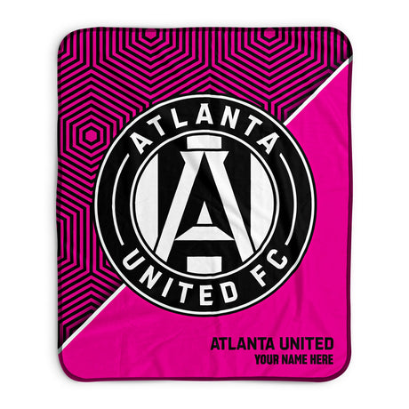 Pixsona Atlanta United FC Pink Implosion Pixel Fleece Blanket | Personalized | Custom