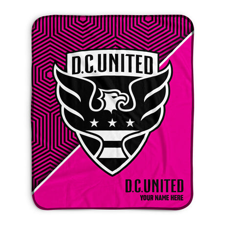 Pixsona D.C. United Pink Implosion Pixel Fleece Blanket | Personalized | Custom