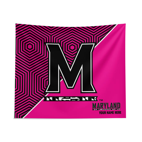 Pixsona Maryland Terrapins Pink Implosion Tapestry | Personalized | Custom