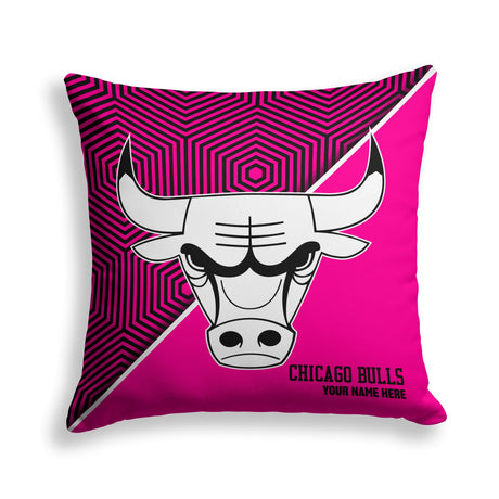 Pixsona Chicago Bulls Pink Implosion Throw Pillow | Personalized | Custom