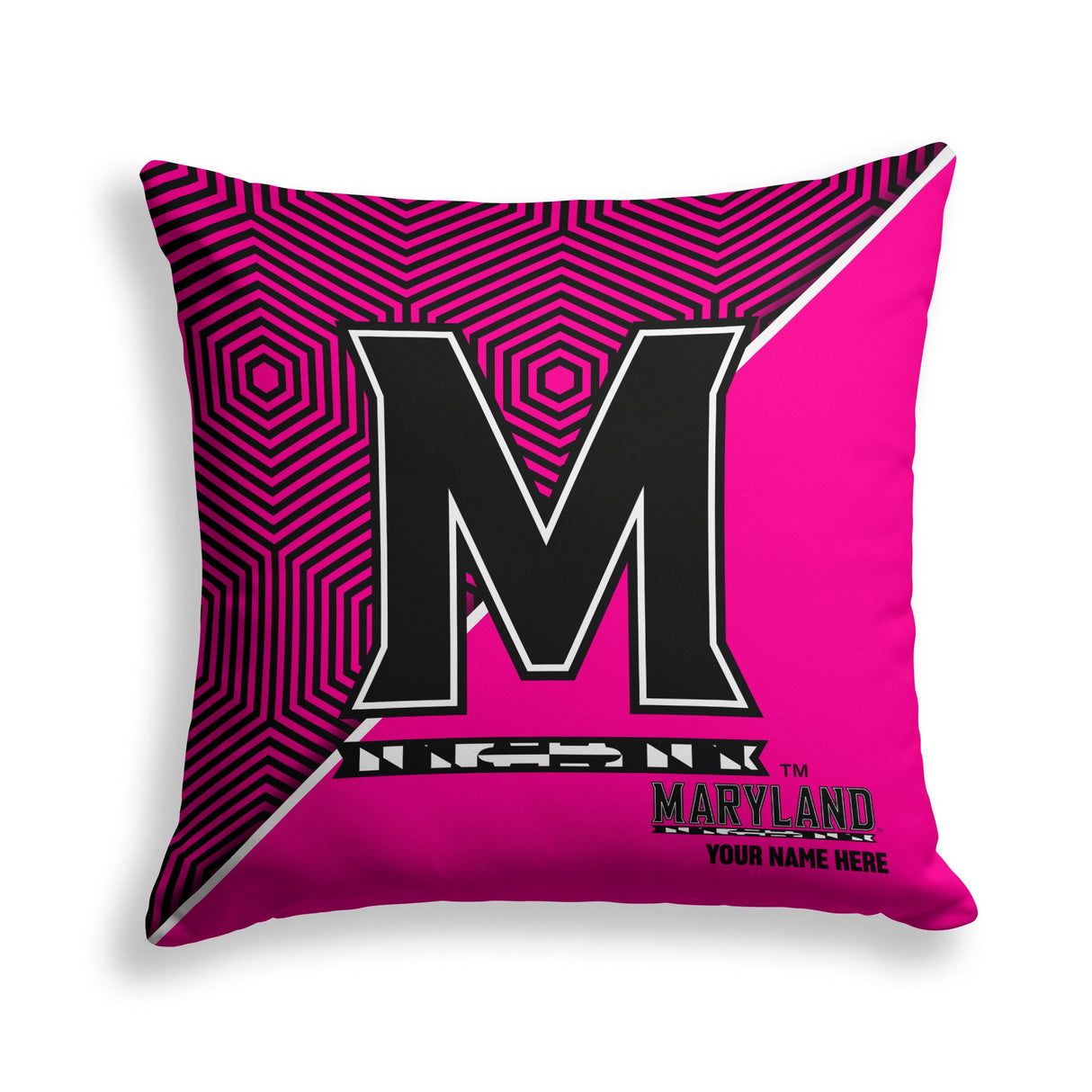 Pixsona Maryland Terrapins Pink Implosion Throw Pillow | Personalized | Custom