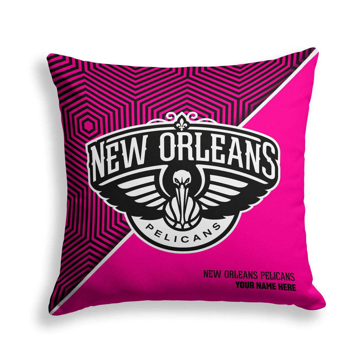 Pixsona New Orleans Pelicans Pink Implosion Throw Pillow | Personalized | Custom