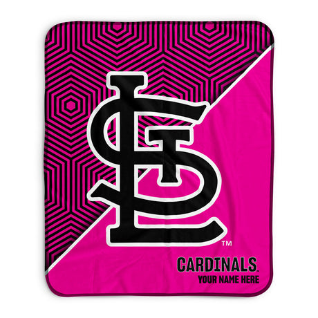 Pixsona St. Louis Cardinals Pink Implosion Pixel Fleece Blanket | Personalized | Custom