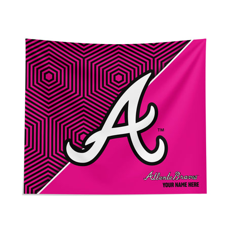 Pixsona Atlanta Braves Pink Implosion Tapestry | Personalized | Custom