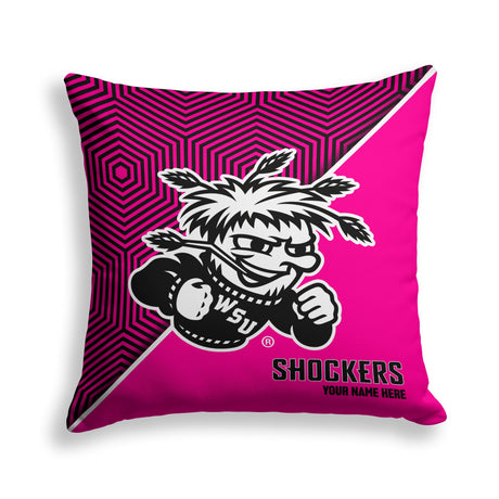 Pixsona Wichita State Shockers Pink Implosion Throw Pillow | Personalized | Custom