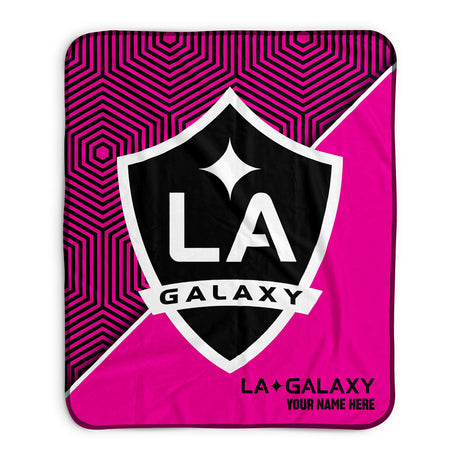 Pixsona LA Galaxy Pink Implosion Pixel Fleece Blanket | Personalized | Custom