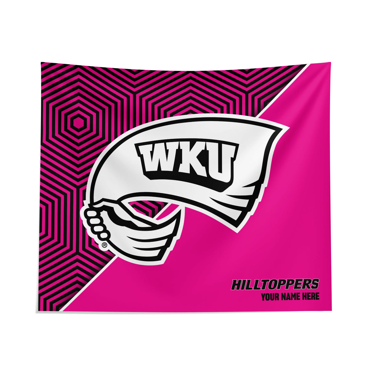 Pixsona Western Kentucky Hilltoppers Pink Implosion Tapestry | Personalized | Custom