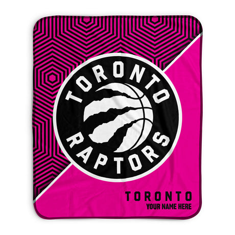 Pixsona Toronto Raptors Pink Implosion Pixel Fleece Blanket | Personalized | Custom