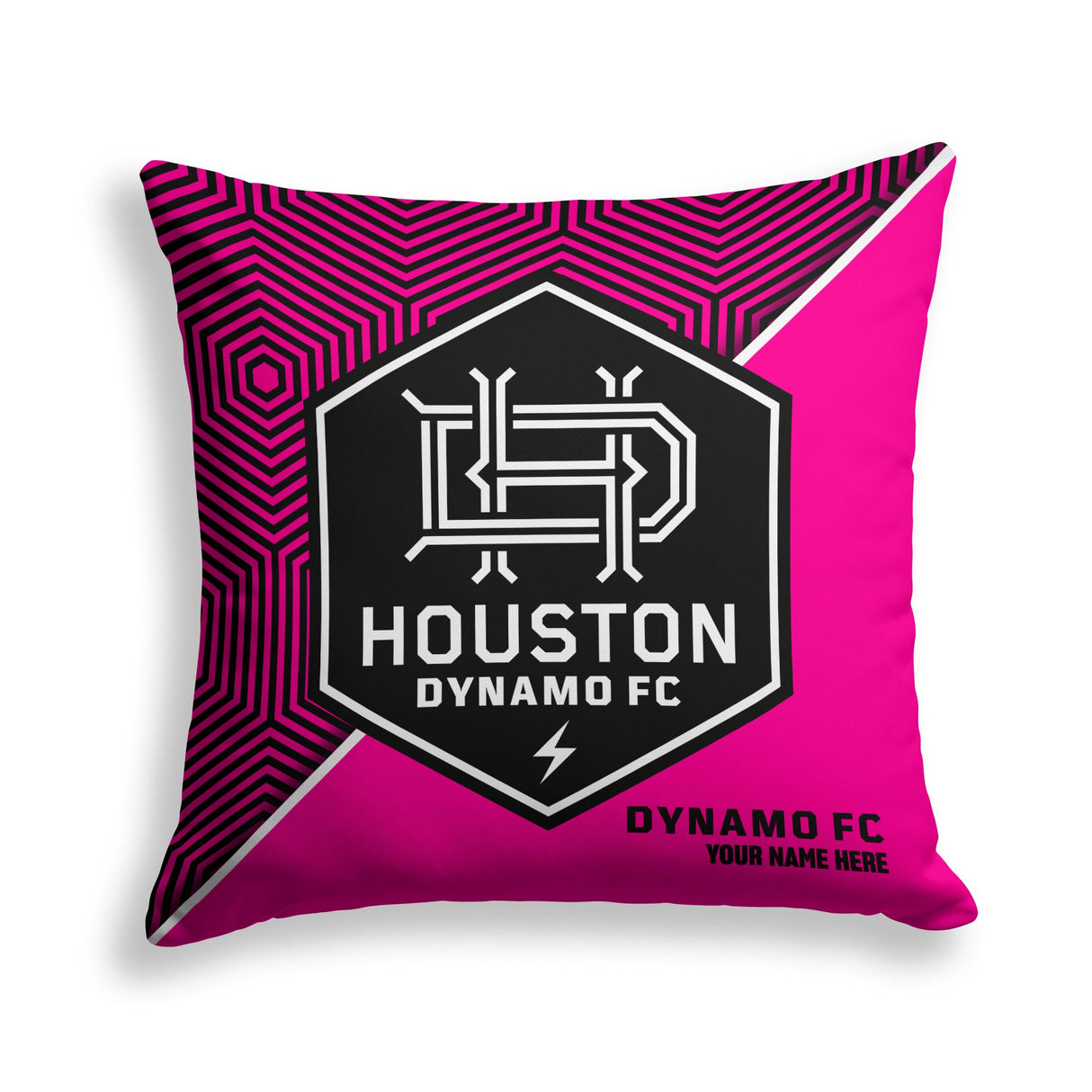 Pixsona Houston Dynamo Pink Implosion Throw Pillow | Personalized | Custom