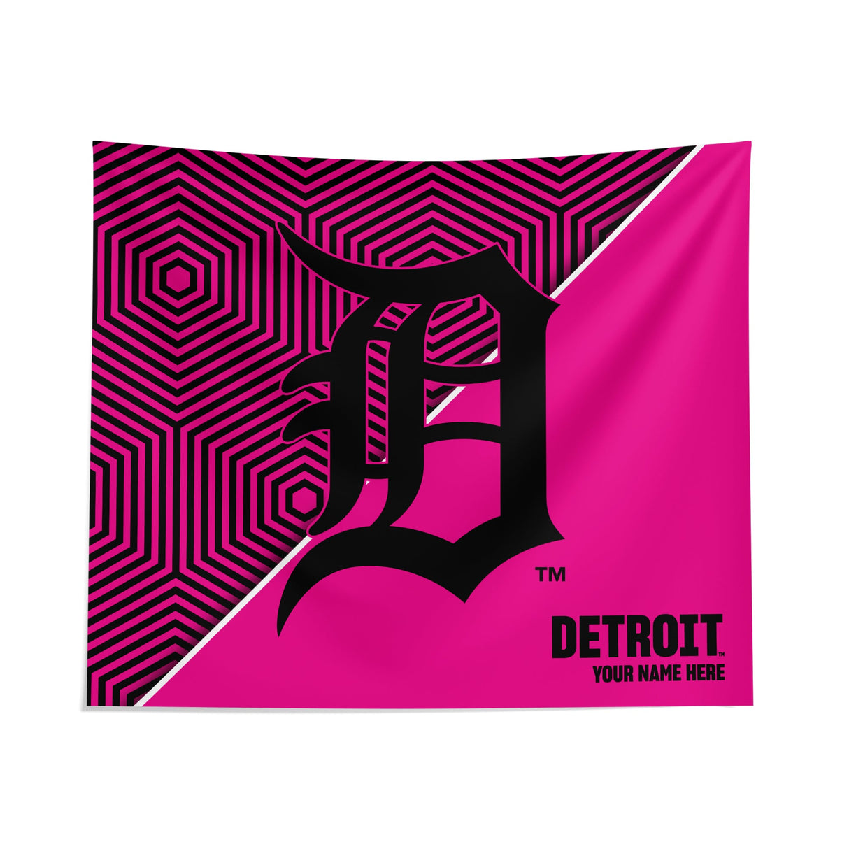 Pixsona Detroit Tigers Pink Implosion Tapestry | Personalized | Custom