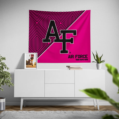 Pixsona Air Force Falcons Pink Implosion Tapestry | Personalized | Custom