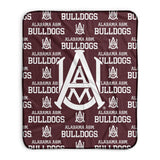 Pixsona Alabama A&M Bulldogs Repeat Pixel Fleece Blanket