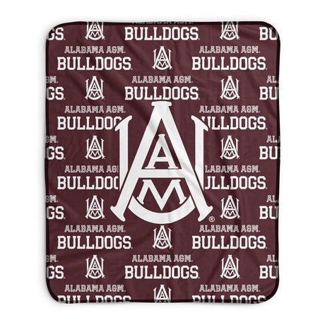 Pixsona Alabama A&M Bulldogs Repeat Pixel Fleece Blanket