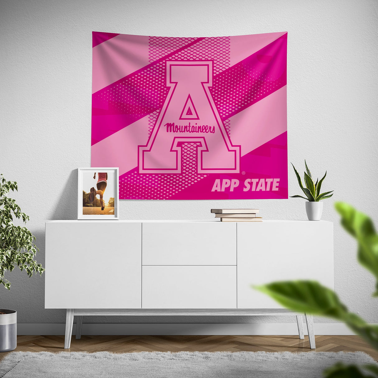 Pixsona Appalachian State Mountaineers Pink Motion Tapestry