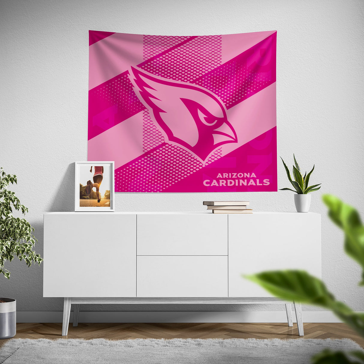 Pixsona Arizona Cardinals Pink Motion Tapestry