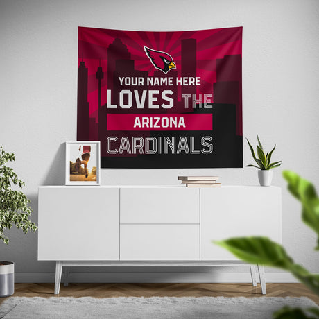 Pixsona Arizona Cardinals Skyline Tapestry | Personalized | Custom