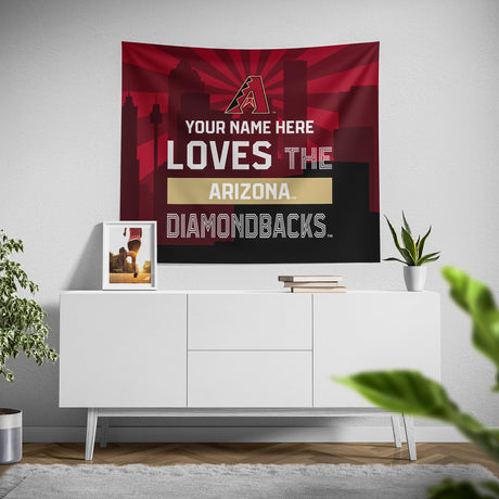 Pixsona Arizona Diamondbacks Skyline Tapestry | Personalized | Custom
