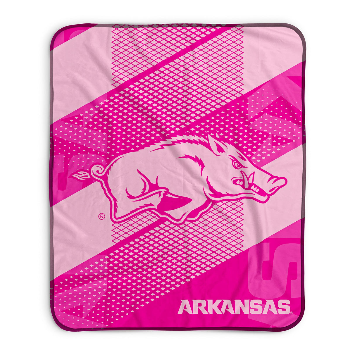 Pixsona Arkansas Razorbacks Pink Motion Pixel Fleece Blanket