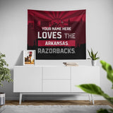 Pixsona Arkansas Razorbacks Skyline Tapestry | Personalized | Custom