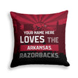 Pixsona Arkansas Razorbacks Skyline Throw Pillow | Personalized | Custom