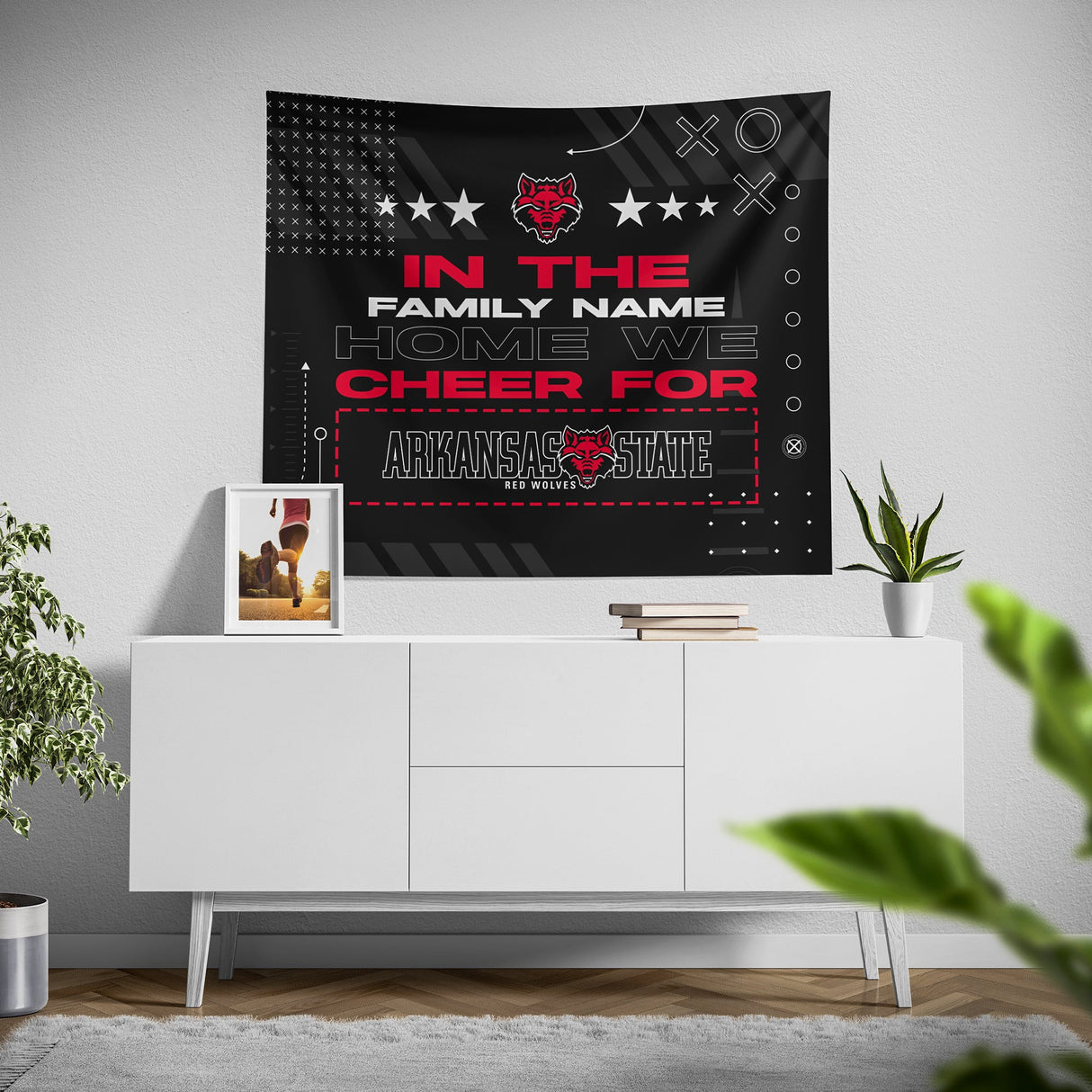 Pixsona Arkansas State Red Wolves Cheer Tapestry | Personalized | Custom