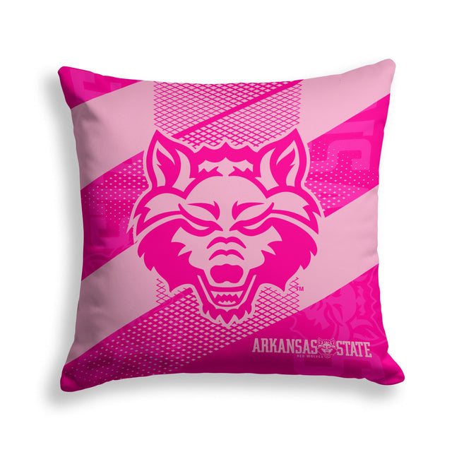 Pixsona Arkansas State Red Wolves Pink Motion Throw Pillow