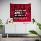 Pixsona Arkansas State Red Wolves Skyline Tapestry | Personalized | Custom