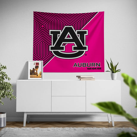 Pixsona Auburn Tigers Pink Implosion Tapestry | Personalized | Custom