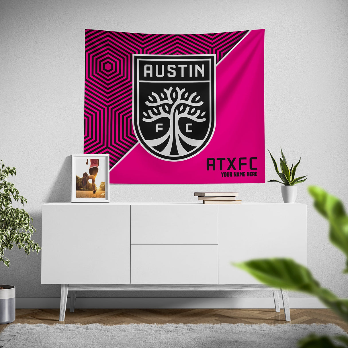 Pixsona Austin FC Pink Implosion Tapestry | Personalized | Custom