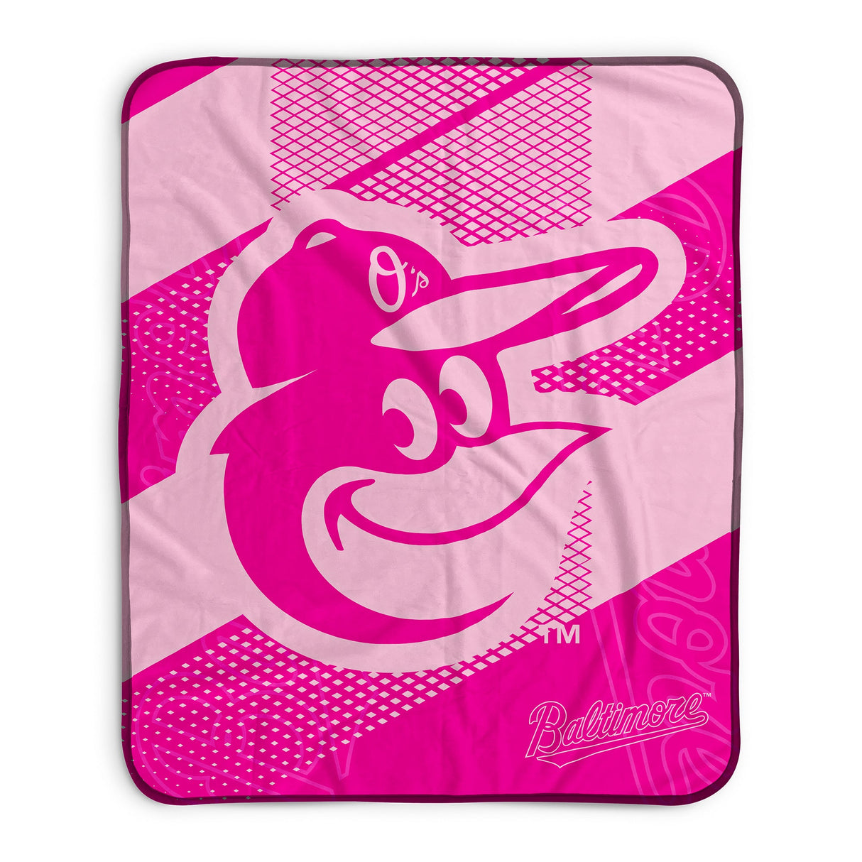 Pixsona Baltimore Orioles Pink Motion Pixel Fleece Blanket