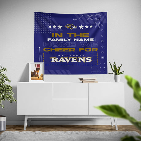 Pixsona Baltimore Ravens Cheer Tapestry | Personalized | Custom
