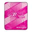 Pixsona Baltimore Ravens Pink Motion Pixel Fleece Blanket