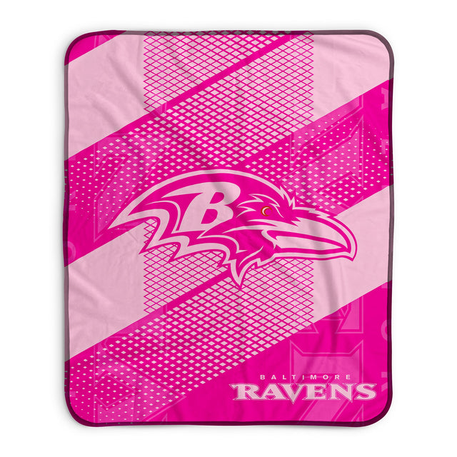 Pixsona Baltimore Ravens Pink Motion Pixel Fleece Blanket