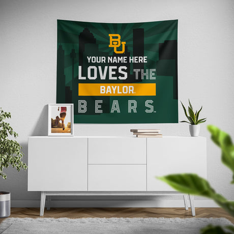 Pixsona Baylor Bears Skyline Tapestry | Personalized | Custom