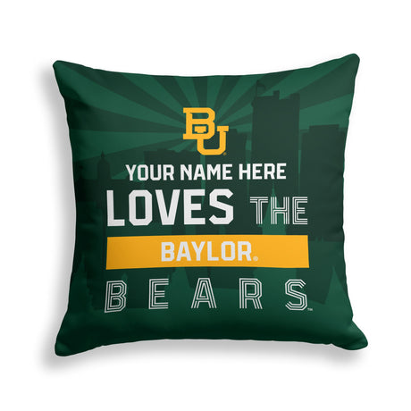 Pixsona Baylor Bears Skyline Throw Pillow | Personalized | Custom