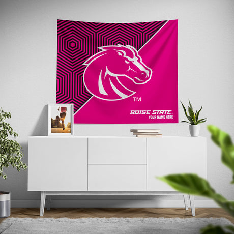 Pixsona Boise State Broncos Pink Implosion Tapestry | Personalized | Custom