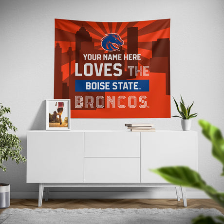 Pixsona Boise State Broncos Skyline Tapestry | Personalized | Custom