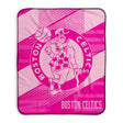 Pixsona Boston Celtics Pink Motion Pixel Fleece Blanket