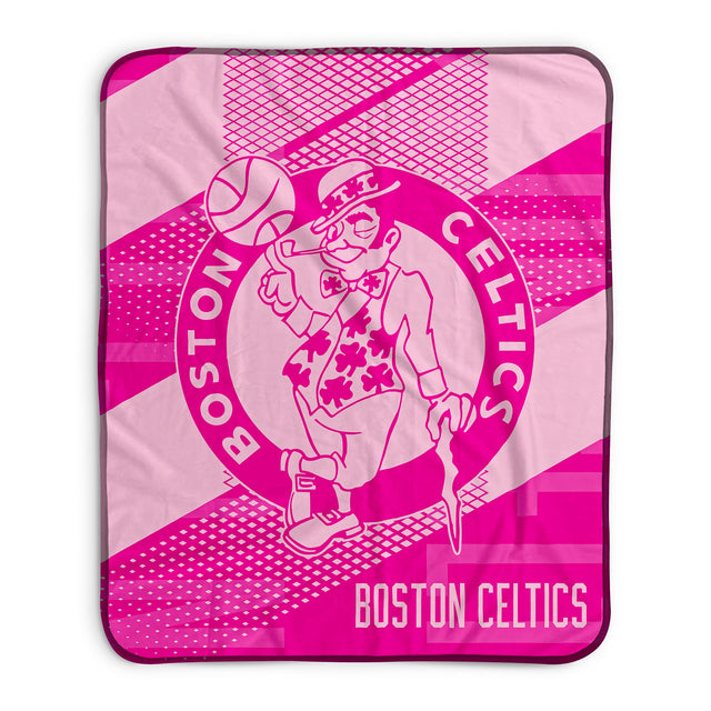 Pixsona Boston Celtics Pink Motion Pixel Fleece Blanket