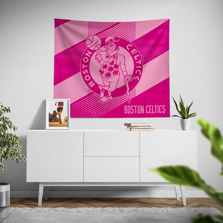 Pixsona Boston Celtics Pink Motion Tapestry