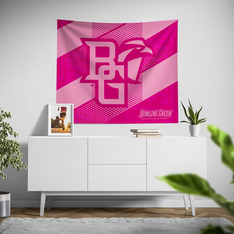 Pixsona Bowling Green Falcons Pink Motion Tapestry