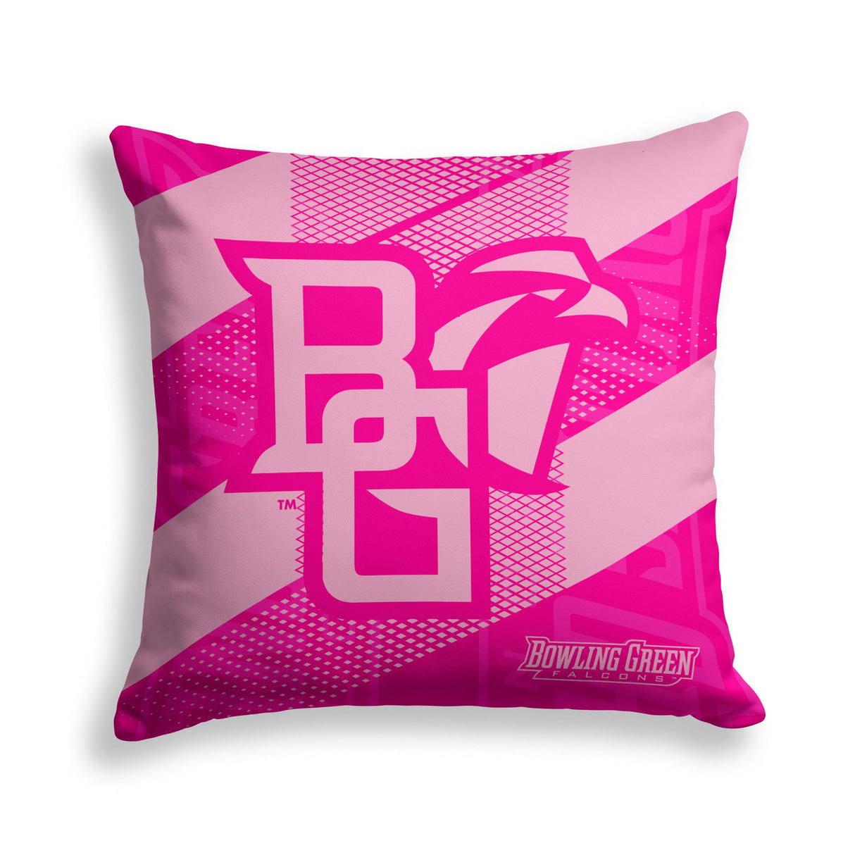 Pixsona Bowling Green Falcons Pink Motion Throw Pillow