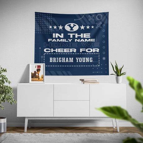 Pixsona Brigham Young Cougars Cheer Tapestry | Personalized | Custom