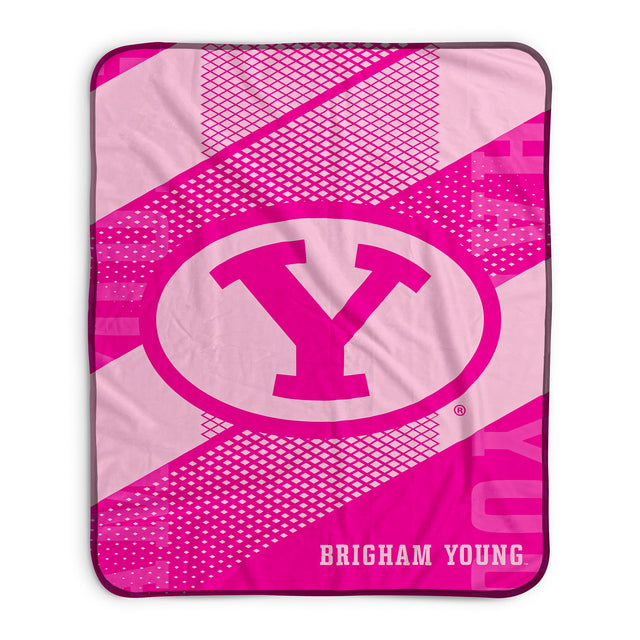 Pixsona Brigham Young Cougars Pink Motion Pixel Fleece Blanket