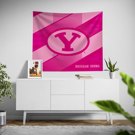 Pixsona Brigham Young Cougars Pink Motion Tapestry