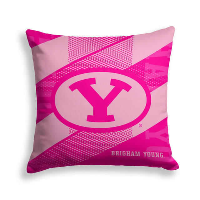 Pixsona Brigham Young Cougars Pink Motion Throw Pillow