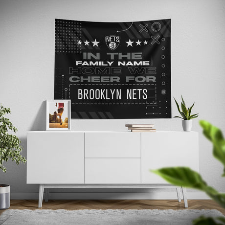 Pixsona Brooklyn Nets Cheer Tapestry | Personalized | Custom