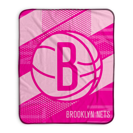 Pixsona Brooklyn Nets Pink Motion Pixel Fleece Blanket