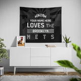 Pixsona Brooklyn Nets Skyline Tapestry | Personalized | Custom